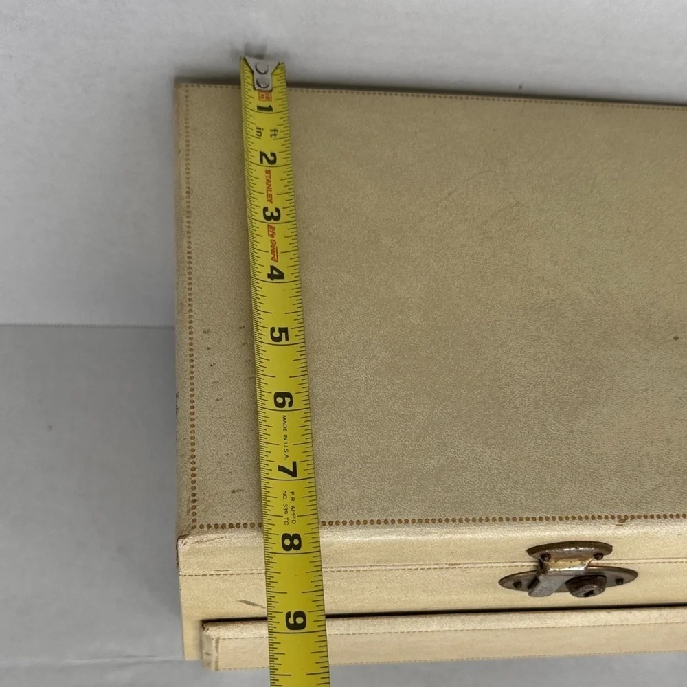 1950s Mele Leatherette Red Lined Jewelry Box With Compartments & Latch (no key)